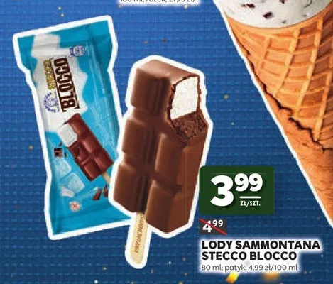 Lody na patyku Sammontana Stecco Blocco promocja w Stokrotka