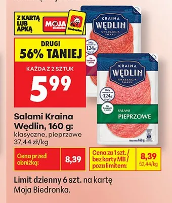 Salami pieprzowe Kraina Wędlin promocja w Biedronka