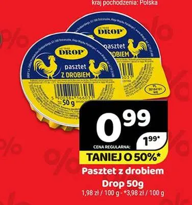 Pasztet z drobiem Drop promocja w Delfin