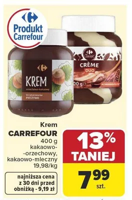 Krem kakaowo-mleczny Carrefour Crème Duo promocja w Carrefour