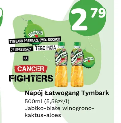 Napój Łatwogang Tymbark Jabłko-białe winogrono-kaktus-aloes promocja w Limonka