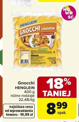 Gnocchi z batatów Henglein promocja w Carrefour Market