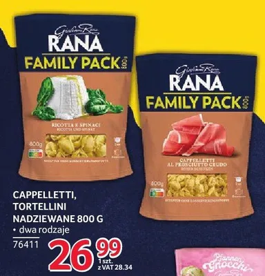 Makaron Cappelletti, Tortellini Rana nadziewane 800 g dwa rodzaje promocja w Selgros