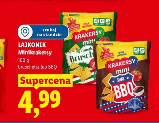 Krakersy Lajkonik Minikrakersy BBQ promocja w Lidl