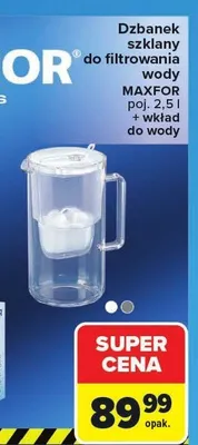 Dzbanek szklany do filtrowania wody Aquaphor Maxfor promocja w Carrefour