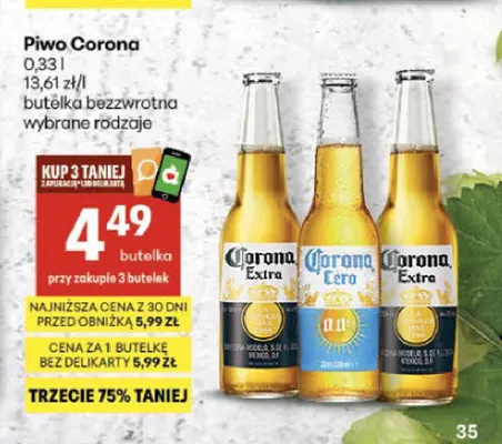 Piwo bezalkoholowe Corona Cero promocja w Delikatesy Centrum