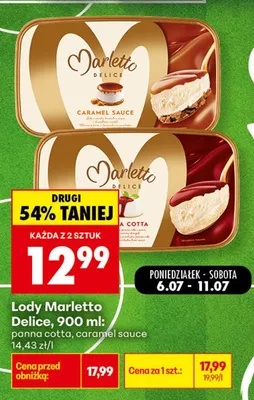 Lody Marletto Delice panna cotta promocja w Biedronka