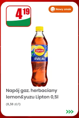Napój gazowany herbaciany Lipton Sparkling Lemon & Yuzu promocja w Dino