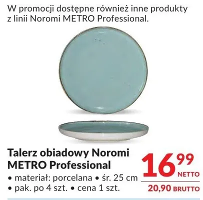 Talerz obiadowy Noromi METRO Professional promocja w Makro