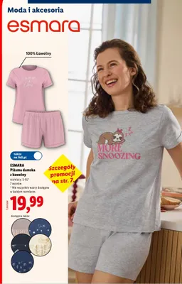 Piżama damska z bawełny ESMARA promocja w Lidl