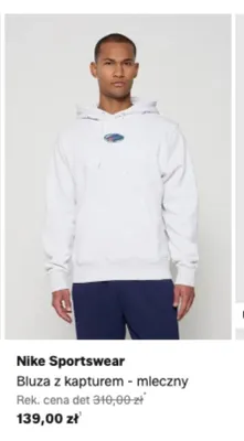 Bluza z kapturem Nike Sportswear mleczny promocja w Lounge by Zalando