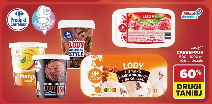 Lody American Style Carrefour Sensation promocja w Carrefour Market