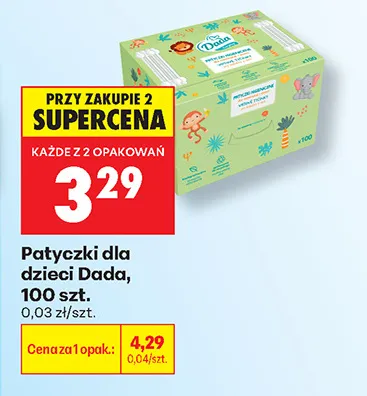 Patyczki dla dzieci Dada promocja w Biedronka
