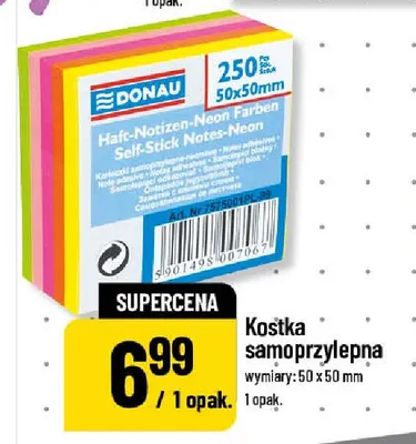 Kostka samoprzylepna Donau 50x50 mm promocja w POLOmarket