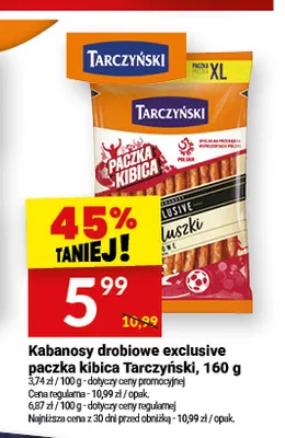 Kabanosy drobiowe Exclusive Paczka Kibica Tarczyński promocja w Twój Market
