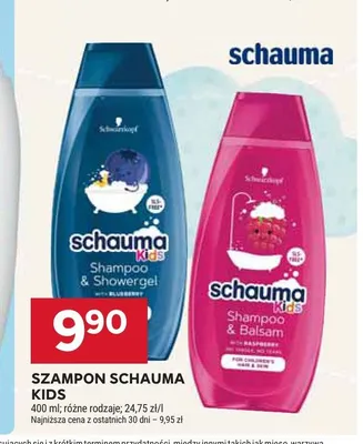 Szampon i balsam do włosów dla dzieci Schauma Kids malinowy promocja w Stokrotka