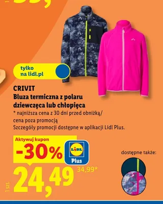 Bluza termiczna z polaru chłopięca Crivit promocja w Lidl