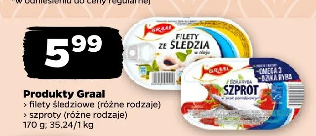 Produkty Graal śledziowe różne rodzaje promocja w Netto