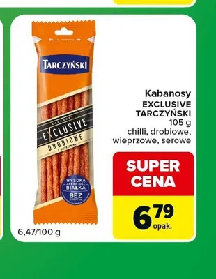 Kabanosy Exclusive Tarczyński wieprzowe promocja w Carrefour Express