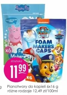 Pianotwory do kąpieli 6x16 g różne rodzaje Peppa Pig / Paw Patrol promocja w Drogerie Jasmin