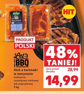 Stek z karkówki w marynacie paprykowej Let's BBQ promocja w Kaufland