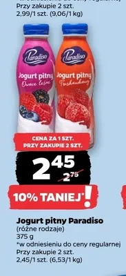 Jogurt pitny Paradiso truskawkowy promocja w Netto