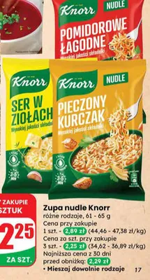 Zupa nudle pomidorowe łagodne promocja w Dino