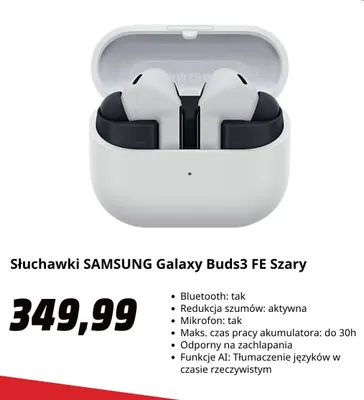Słuchawki Samsung Galaxy Buds3 Fe szary promocja w Media Markt