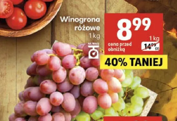 Winogrona różowe promocja w Delikatesy Centrum