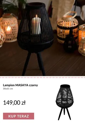 Lampion MASAYA czarny 30x61 cm promocja w Homla