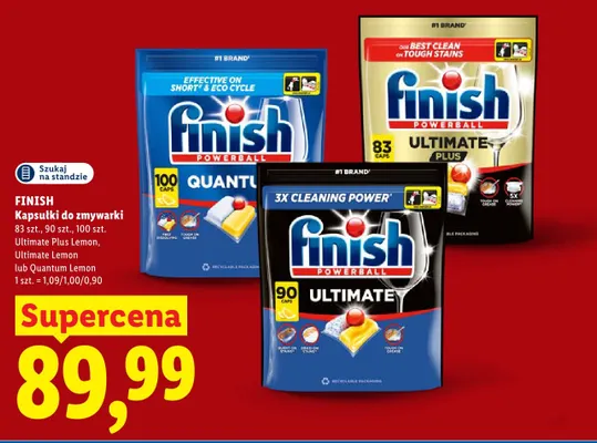 Kapsułki do zmywarki Finish Ultimate Plus Lemon promocja w Lidl