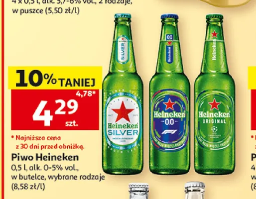 Piwo Heineken Silver promocja w Auchan