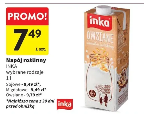 Napój roślinny wybrane rodzaje promocja w Intermarche