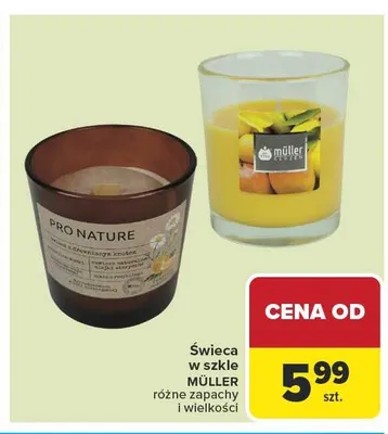 Świeca w szkle MÜLLER promocja w Carrefour