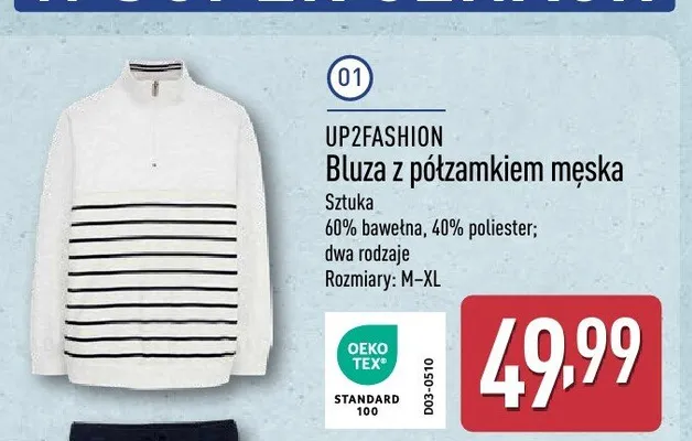 Bluza z półzamkiem męska promocja w Aldi