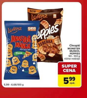 Chrupki Peppies Żeberka Lorenz promocja w Carrefour Market