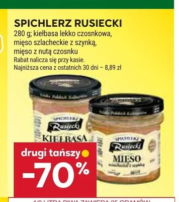 Kiełbasa lekko czosnkowa Spichlerz Rusiecki promocja w Stokrotka