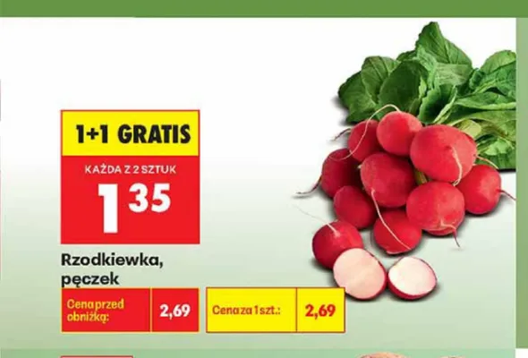 Rzodkiewka pęczek promocja w Biedronka