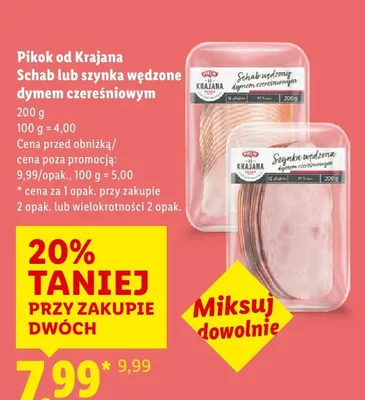 Szynka wędzona dymem czereśniowym promocja w Lidl