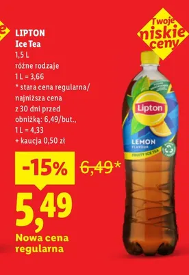 Herbata mrożona Lipton Ice Tea promocja w Lidl
