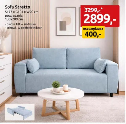 Sofa Stretto promocja w Black Red White