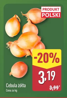 Cebule żółte promocja w Aldi