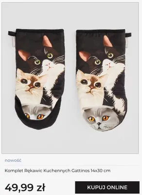 Komplet rękawic kuchennych Gattinos 14x30 cm home & you promocja w home&you