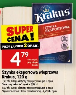 Szynka eksportowa wieprzowa Krakus promocja w Twój Market
