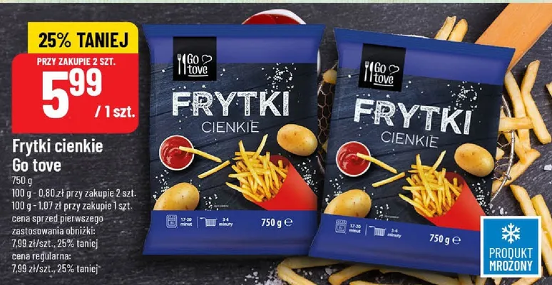 Frytki cienkie Go tove promocja w POLOmarket