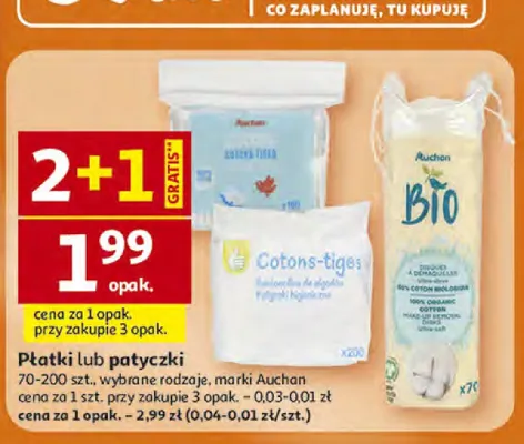 Płatki lub patyczki promocja w Auchan