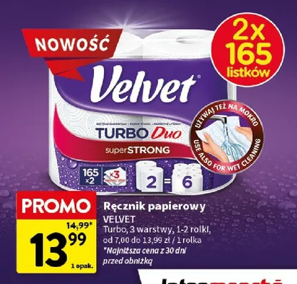 Ręcznik papierowy Turbo, 3 warstwy, 1-2 rolki promocja w Intermarche