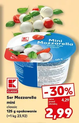 Ser Mozzarella mini classic promocja w Kaufland