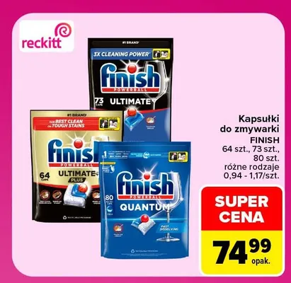 Kapsułki do zmywarki Finish promocja w Carrefour