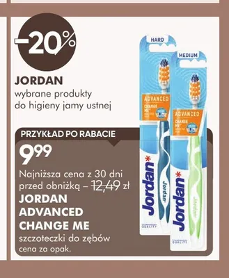 Szczoteczki do zębów Advanced Change Me Jordan promocja w Super-Pharm